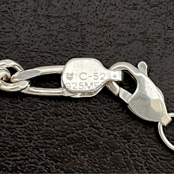 Solid sterling silver unisex 28 inch figaro chain - Picture 5 of 6